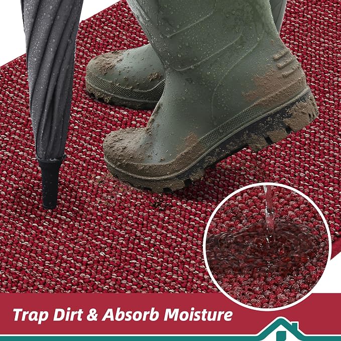 BEQHAUSE Dirt Trapper Door Mat 32" x 48", Non-Slip Washable Doormats, Low - Image 3