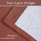 Terracotta Pinch Pleated Linen Blackout Curtains 90 Inches Long - Image 4
