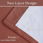 Firebrick Pinch Pleated Blackout Linen 45 Inch Curtains - Image 4