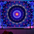 OSVINO Blacklight Trippy Mandala Tapestry 90"x70" UV Reactive Fantasy Tapestry Aesthetic Wall Decor for Living Room Bedroom Boho Wall Hanging