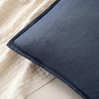 MIULEE Decorative Linen Pillow Covers 18x18 Inch Indigo Blue | Boho Farmhouse​ - Image 2