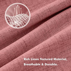 MIULEE 100% Blackout Linen Curtains 42 x 72 Inch Dusty Rose Pink 2 Panels | - Image 3