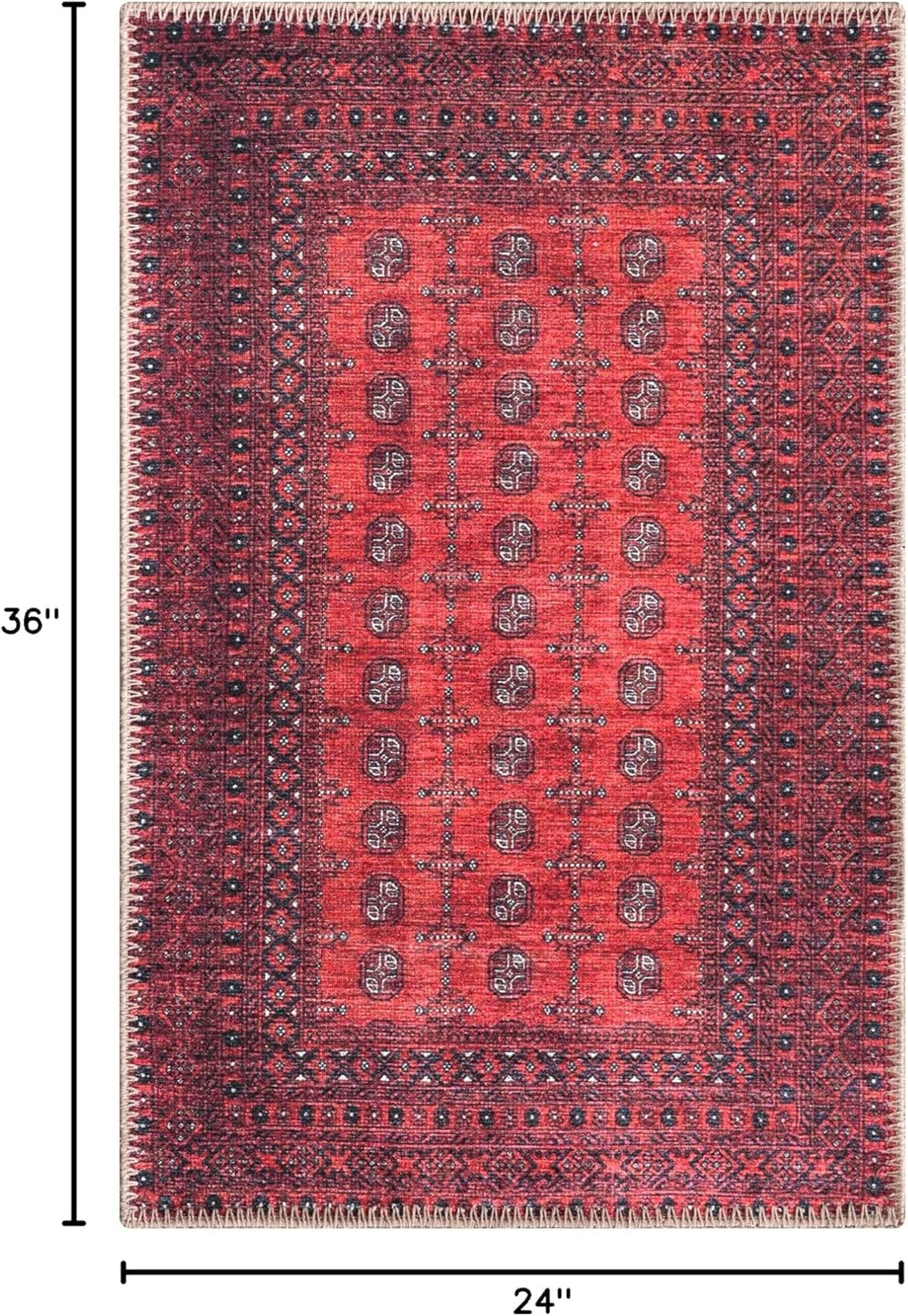 Keen Home Design 2x3 Rug - Machine Washable Entry Rug with Non-Slip Backing, Ideal for Enteryway, Kitchen, Bathroom, Laundry Room - Vintage, Easy Clean, Durable, Low Pile Rug - (2' x 3')