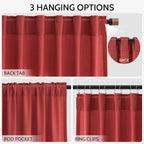 Christmas Red Linen 120 Inch Curtains - Image 2