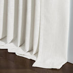 Beige White Pinch Pleated Linen Semi Sheer Curtains 54 Inch Length 2 Panels | - Image 6
