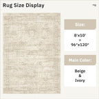Soalmost Washable Area Rug 8x10 Large Soft Beige Rugs - Image 3