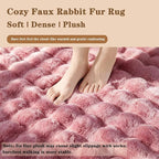 Dusty Rose Rabbit Plush Rug 5'x7', Fluffy Shaggy Area Rug - Image 5