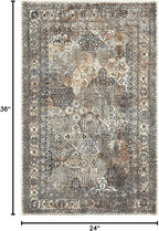 Keen Home Design 2x3 Rug - Machine Washable Entry Rug with Non-Slip Backing, Ideal for Enteryway, Kitchen, Bathroom, Laundry Room - Vintage, Easy Clean, Durable, Low Pile Rug - (2' x 3')