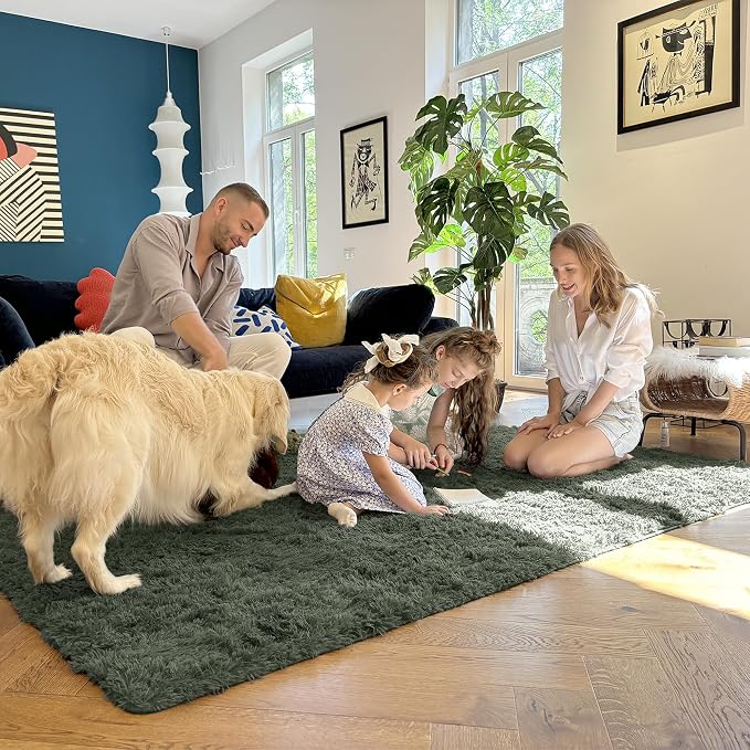 OLANLY 2x3 Machine Washable Small Bedside Rug, Soft Fluffy Shaggy Entryway - Image 8