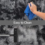 Tie-Dyed Runner Rug for Bedroom Black Grey 2x6ft Fluffy Area Rug Bedside Runner - Image 7