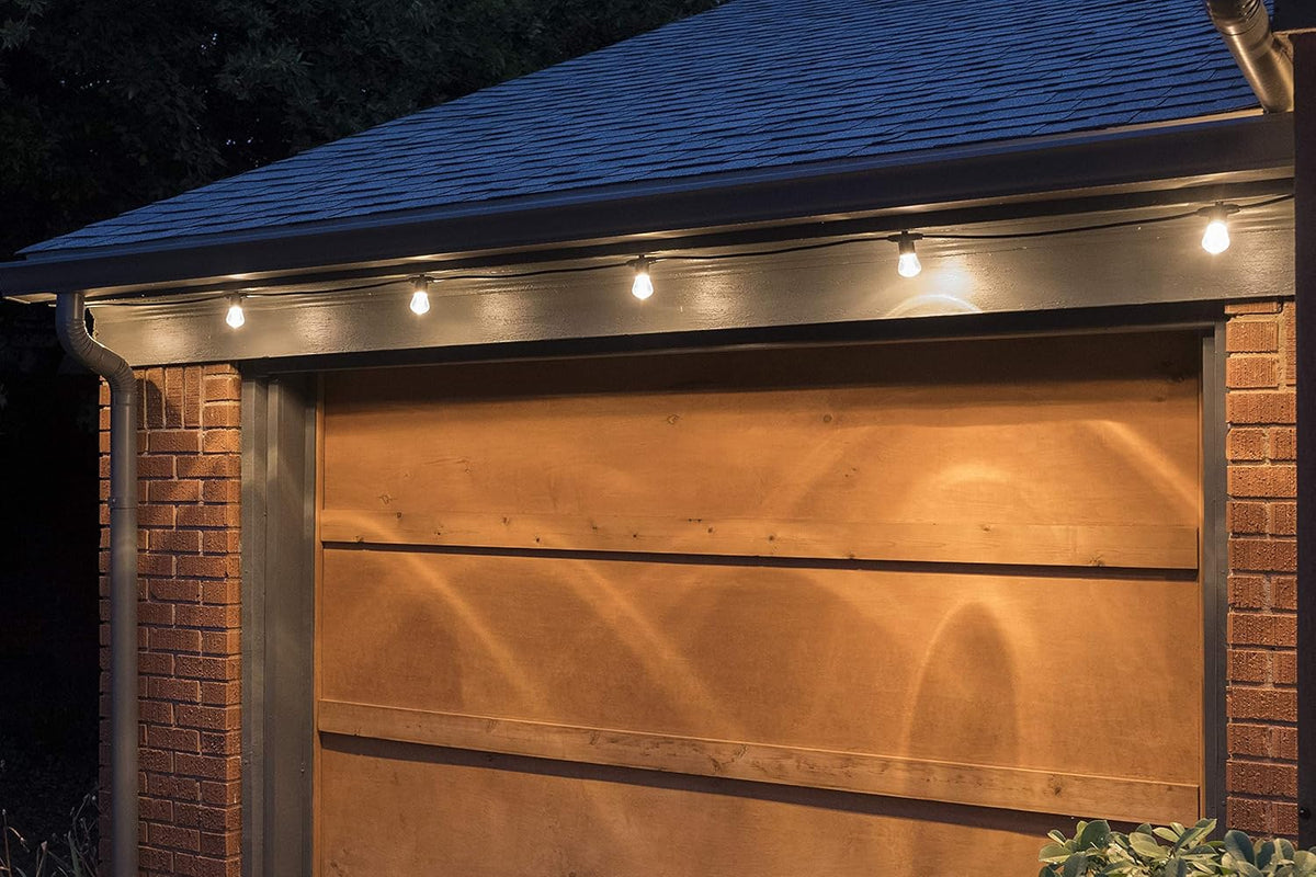 Enbrighten LED Bistro Outdoor String Lights, 24ft, 12 Shatter Resistant Lifetime Bulbs, 2200K Warm White, Weather Resistant, Indoor/Outdoor, Commercial Grade, Perfect for Backyard, Porch, Patio, 38356