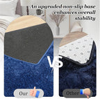 Area Rug Living Room Bedroom: 6x9 Fluffy Plush Shag Carpet Blue | - Image 6