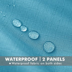 HolidayIdeas 4 Panels Linen Outdoor Curtains for Patio Waterproof Teal Gazebo Privacy Curtains 110" Wide x 95" Long-Indoor/Outdoor Wide Curtains Weatherproof for Pergola, Porch, Backyard, Deck
