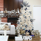 Sea Team 60mm/2.36" Shatterproof Clear Plastic Christmas Tree Ball Ornaments Set, Decorative Hanging Transparent Xmas Baubles with Stuffed Delicate Decorations (30 Counts, Champagne, Silver, White)