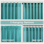 Pitalk Light Filtering Teal Sheer Curtains 108 Inches Long 2 Panels Set - Image 5