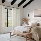 Semi Sheer Linen Pinch Pleated Boho Curtains 102 Inches Long Natural Cream | - Image 9