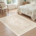 3x5 Rug for Entryway, Washable Area Rug, Living Room, Dining Room, Vintage Rug - Image 9