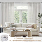 Extra Wide 70 Inch Light Filtering Pleated Curtains 92 Inches Long - Image 5