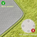 2x10 Bedside Area Rugs for Bedroom Soft Fluffy Shag Green Rug for Hallway - Image 4