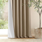 Light Brown Linen Blackout 120 Inch Curtains - Image 9