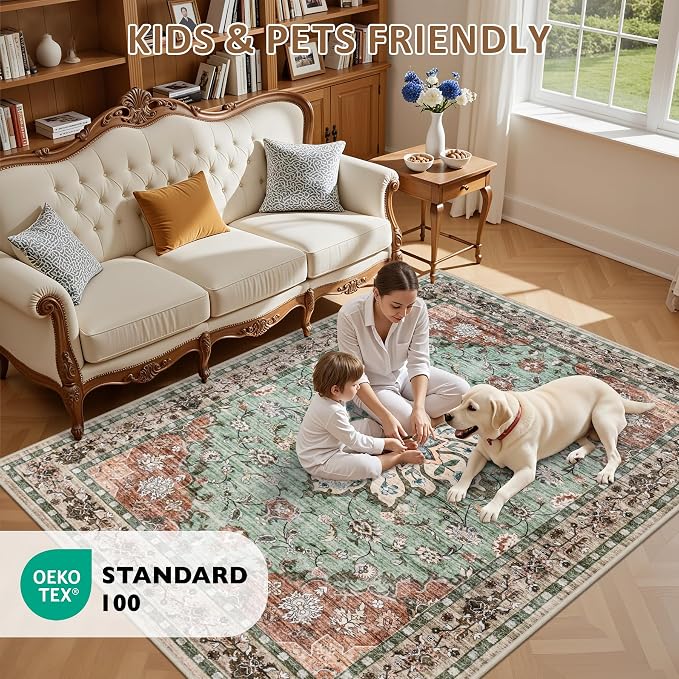 5x7 Area Rugs Living Room: Washable Rug - Image 9