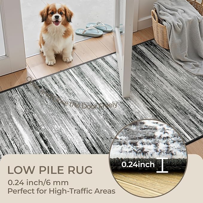 2'6 x 10' Runner Rug Non Slip, Washable Kitchen Rugs, Living Room, Long Rug - Image 6