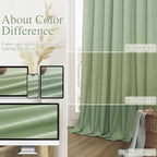 100% Blackout Linen Curtains 84 Inch Length 2 Panels Set - Image 7