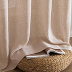 MIULEE Natural Beige Linen Curtains 52x84 Inch - Image 7