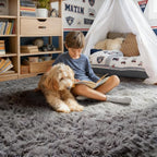 Grey Small Bedroom Rugs 2x4 Ft, Plush Washable Runner Rugs - Image 2