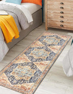 Keen Home Design 2x10 Rug - Machine Washable Runner with Non-Slip Backing, Ideal for Hallway, Entryway, Kitchen, Laundry Room - Vintage, Easy Clean, Durable, Low Pile Rug - (2'6" x 10')