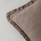 MIULEE Linen Fringe Decorative Fall Throw Pillow Covers Malt Ball 20x20 | Set - Image 3