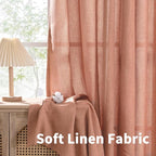 YoungsTex Terracotta Linen Curtains 63 Inch Length - Image 6