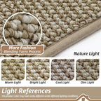 BEQHAUSE Dirt Trapper Door Mat 17" x 30" Half Circle Non Slip, Light Beige | - Image 8