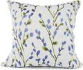 YOUR SMILE Classical Embroidery Jacquard Blue Square Decorative Throw Pillow Case Cushion Cover 18x18 inch