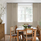 Grey Beige Pinch Pleated Semi Sheer Linen Curtains 92 Inches Long 2 Panel | - Image 6