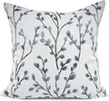 YOUR SMILE Classical Embroidery Jacquard Teal Leaf Pattern Square Decorative Throw Pillow Case Cushion Cover 18x18 inch