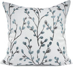 YOUR SMILE Classical Embroidery Jacquard Teal Leaf Pattern Square Decorative Throw Pillow Case Cushion Cover 18x18 inch