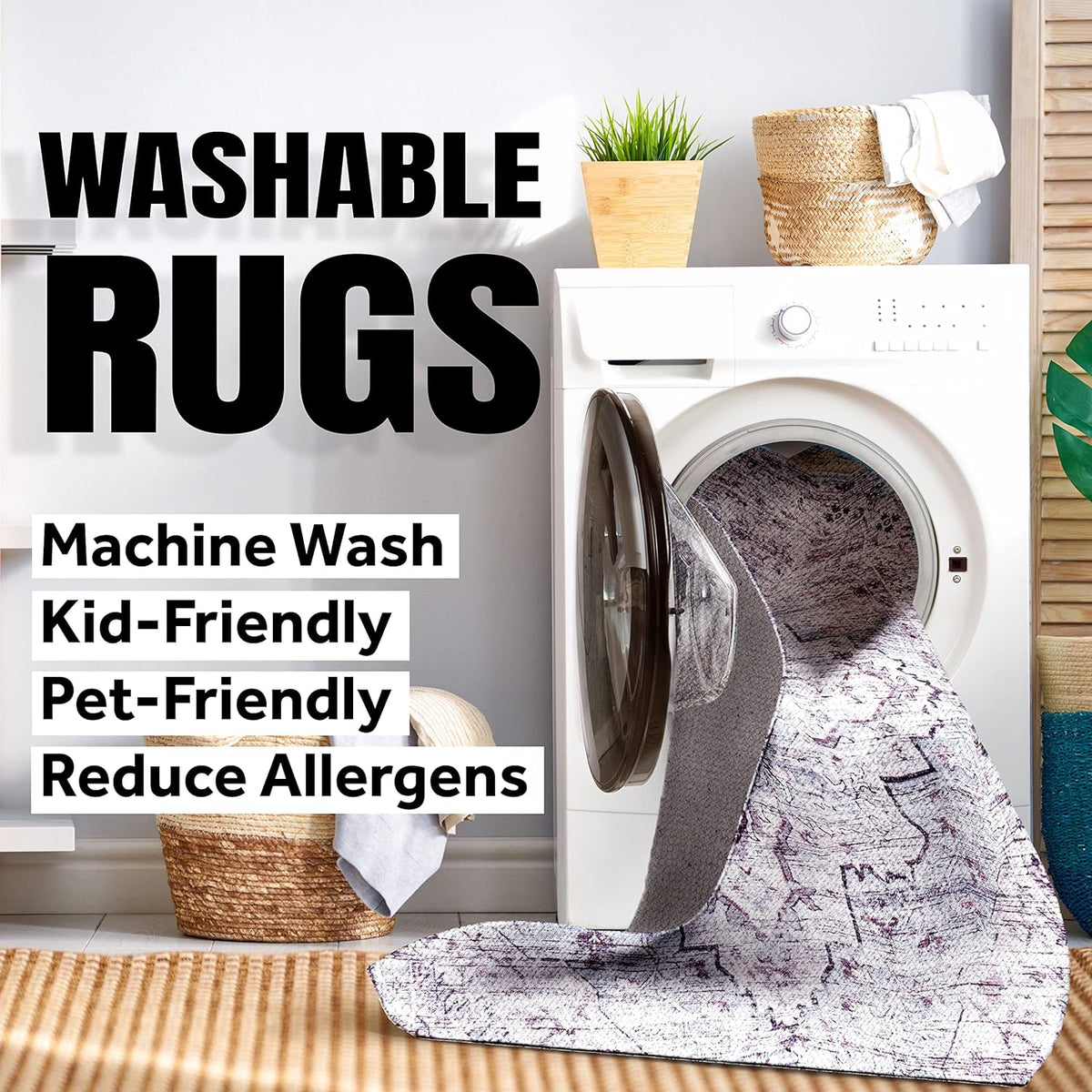 JONATHAN Y Machine-Washable Cream/Multi Indoor Area Rug, 8x10, Kingdarr T-Rex Modern, Casual, Kids & Novelty for Living Room, Dining Room, Bedroom, Kitchen Easy-Cleaning, Non-Shedding (KDW103A-8)