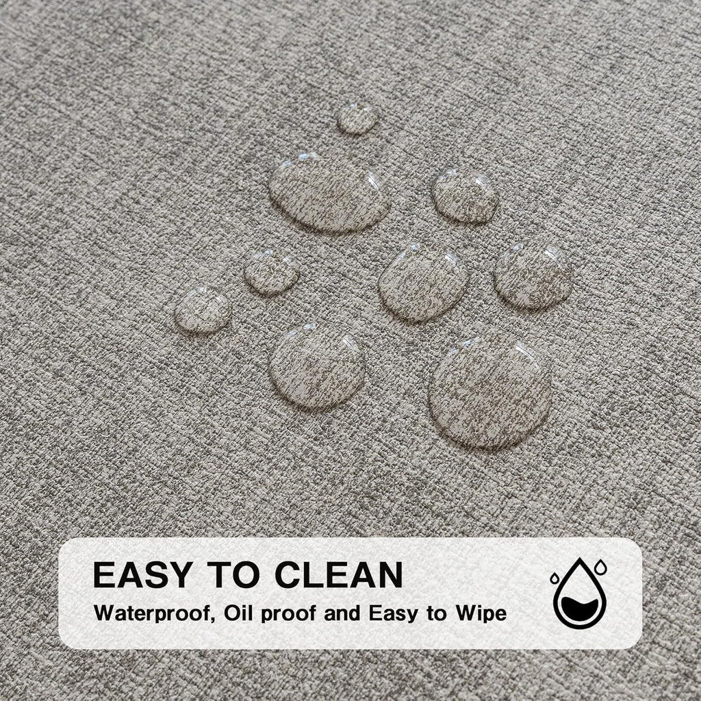Chrysameld Vinyl Placemats Set of 8 - Faux Leather 100% Waterproof Oil-Proof Wipeable PU Place Mats, Heat Resistant Anti Slip Reversible Table Mats for Indoor & Outdoor Use,(17×12Inch, Light Grey)