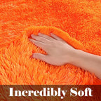 Orange Rugs for Living Room Bedroom, 5x8 Fluffy Bedside Area Rug, Soft Plush - Image 2