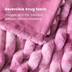 Cozy Bliss Faux Fur Throw Blanket for Couch, Cozy Warm Plush Striped Blanket for Sofa Bedroom Living Room,60 * 80 Inches Tie-dye Pink