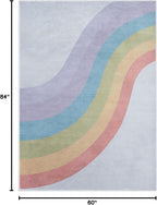 Well Woven Kids Rainbow Rug, 5' x 7', Multi Color