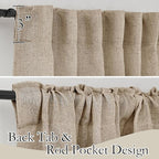 RYB HOME Linen Semi Sheer Kitchen Curtains Over Sink 36 inches Length | Light - Image 2