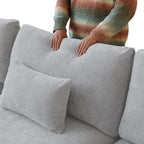 JACH Cloud Sectional Couches for Living Room, Modern Convertible Modular Couch, Love Seat Sofas, Sofa Covers Removable, Comfy Sectional Couch for Living Room, Apartment (Light Grey)
