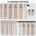 Natural White Linen Curtains 102 Inches Long - Image 2