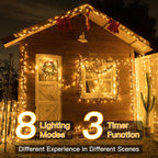 Ollny Christmas Lights, 1000LED 328FT Long Christmas Tree Lights with 8 Modes Remote Timer IP44 Waterproof, Outdoor Christmas Lights for Tree House Yard Outside Xmas Decorations Warm White
