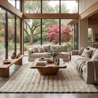 nuLOOM Jeni Beige Checkered Washable Area Rug by nuLOOM