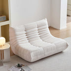Bean Bag Chair for Adults, Oversized Loveseat Fireside Chair Comfy Lazy Floor Sofa, 2 Seater Lazy Sofa Couch Memory Foam Bean Bag for Living Room, Bedroom Apartment Office (Beige)