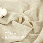 63 Inches Long Linen Curtains for Bedroom 2 Panels Set, Light Filtering Panels - Image 2