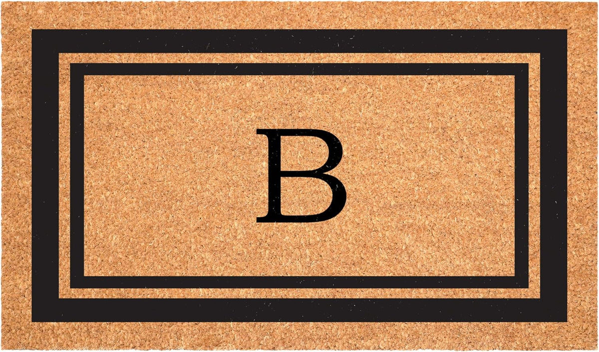 Calloway Mills 152963048B Black Border 30" x 48" Monogram Doormat Letter (B)